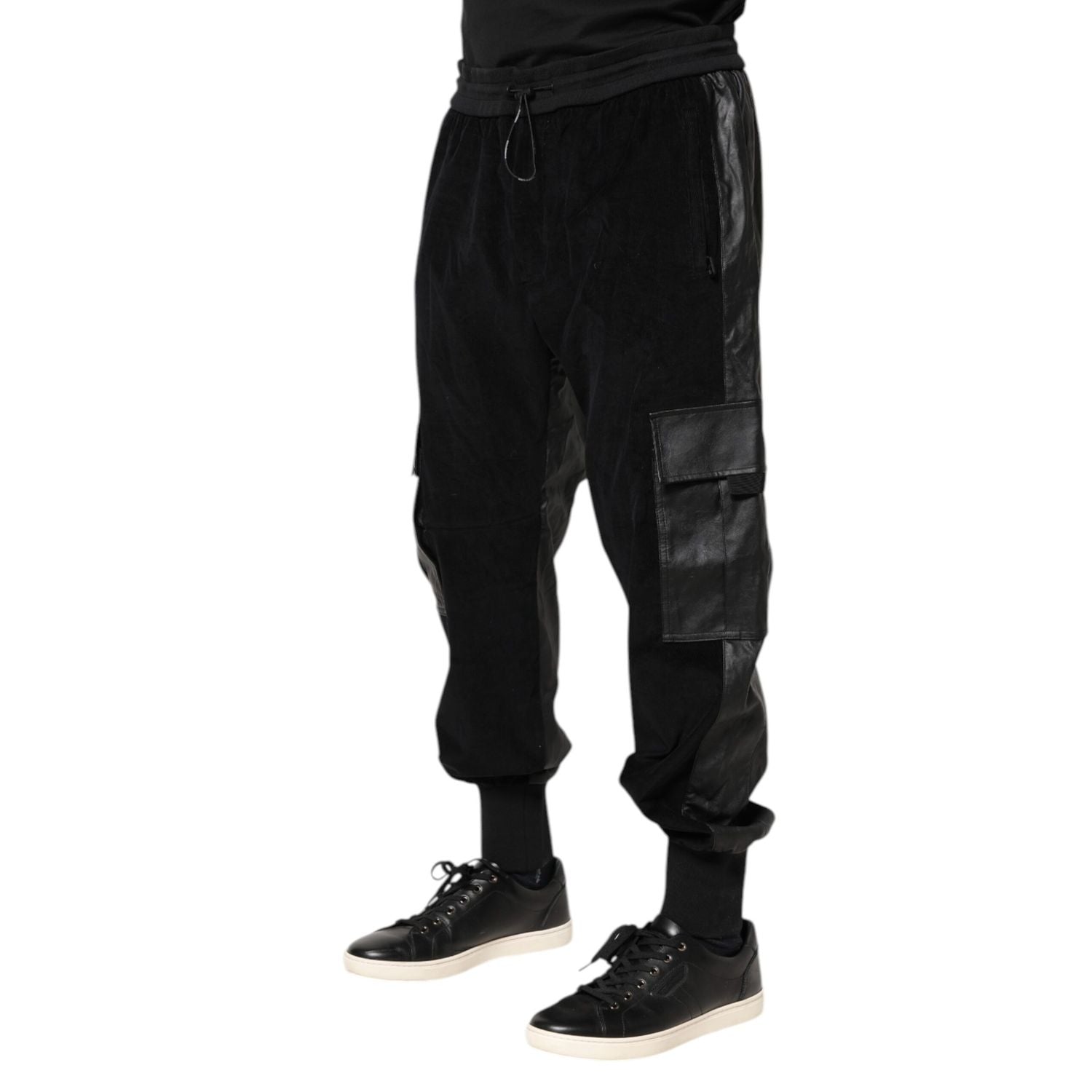 Dolce & Gabbana Black Cotton Cargo Jogger Sweatpants Pants