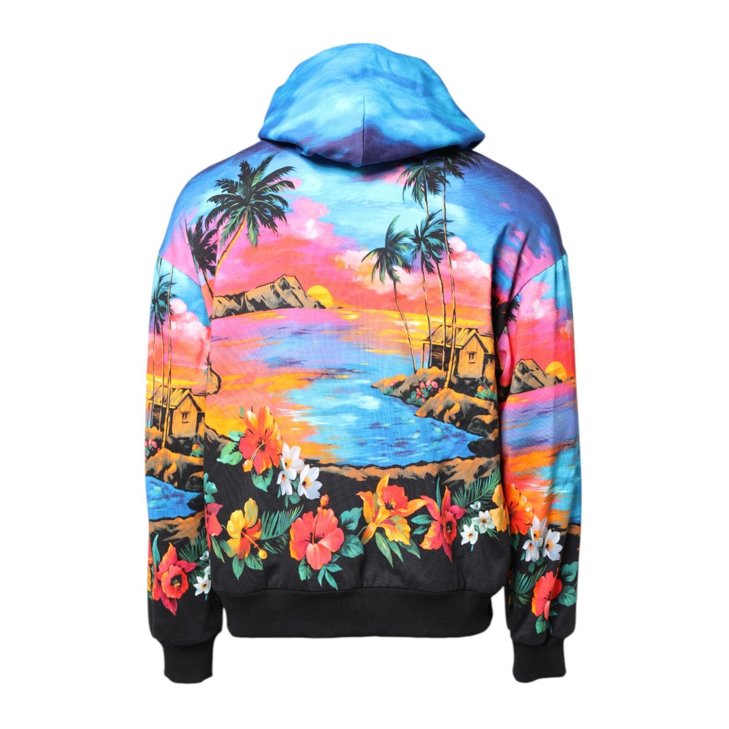 Dolce & Gabbana Multicolor Print Hooded Sweatshirt Sweater