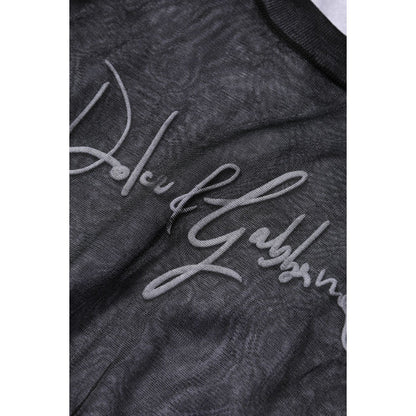 Dolce & Gabbana Black White Logo Knitted Pullover Sweater