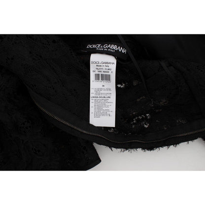Dolce & Gabbana Black Floral Lace Long Bodycon Maxi Dress Dolce & Gabbana