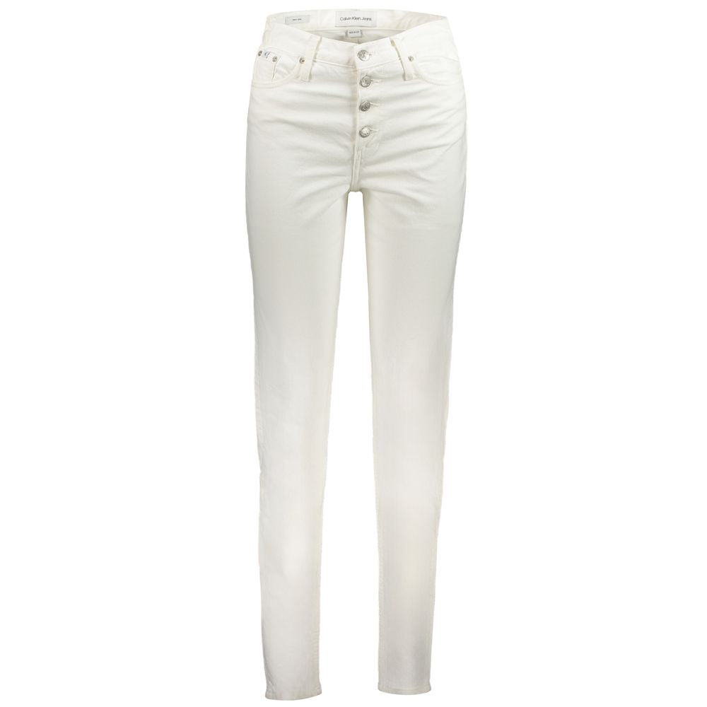Calvin Klein White Cotton Mom Jeans Calvin Klein