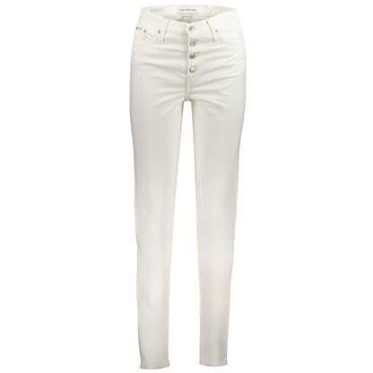 Calvin Klein White Cotton Mom Jeans Calvin Klein