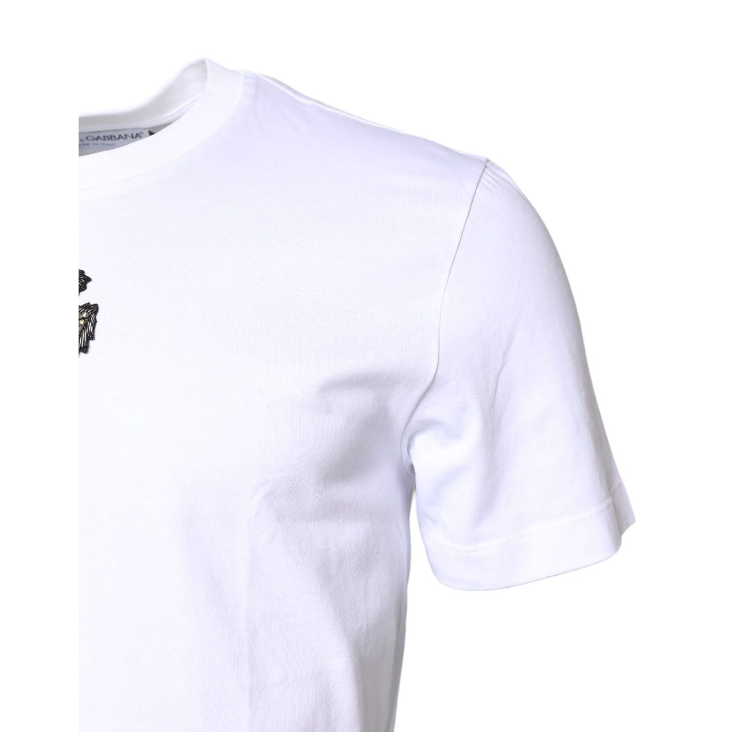 Dolce & Gabbana White Cotton DG Embroidery Crew Neck T-shirt