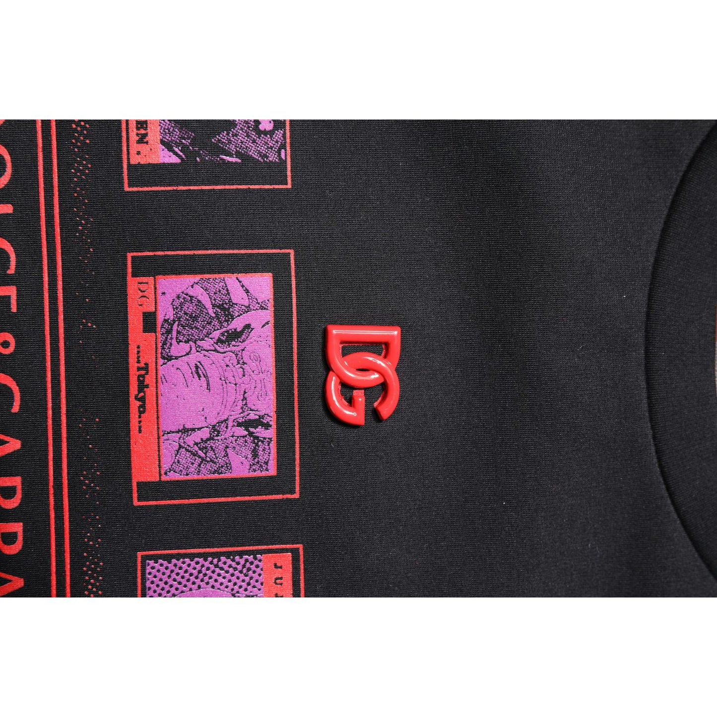 Dolce & Gabbana Black Cotton Graphic Print Crew Neck T-shirt