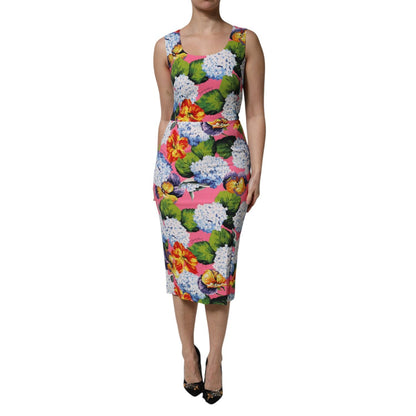 Dolce & Gabbana Multicolor Floral Sleeveless Sheath Dress