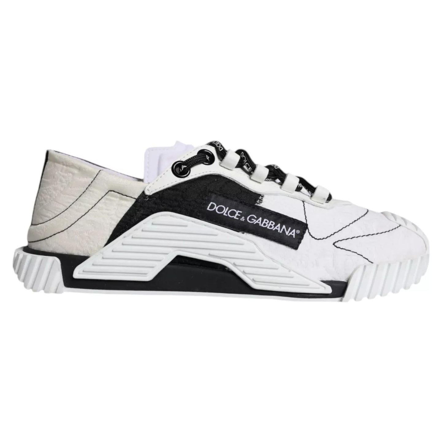 Dolce & Gabbana White Black Low Top NS1 Sneakers Shoes