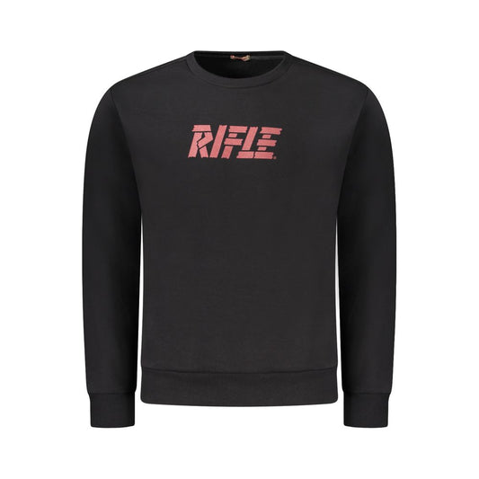 Rifle Black Cotton Men's Crewneck Sweater