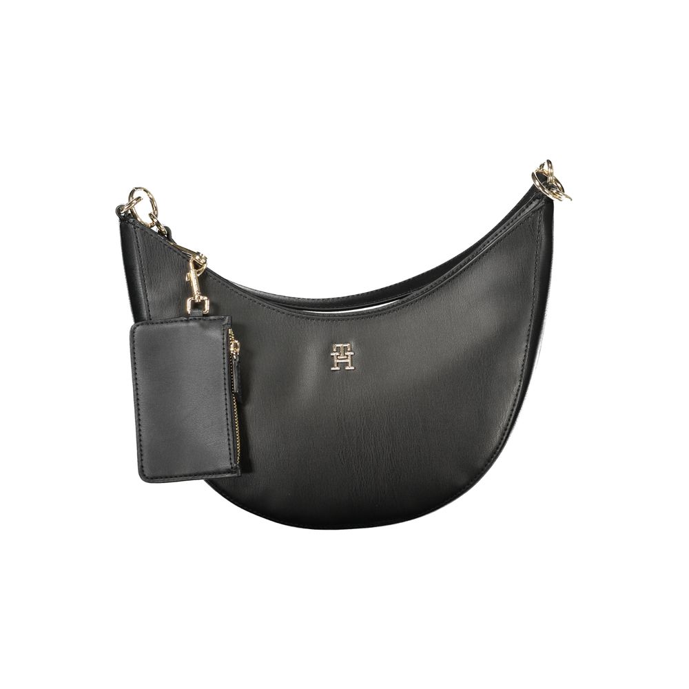 Tommy Hilfiger Black Polyurethane Women's Shoulder Bag