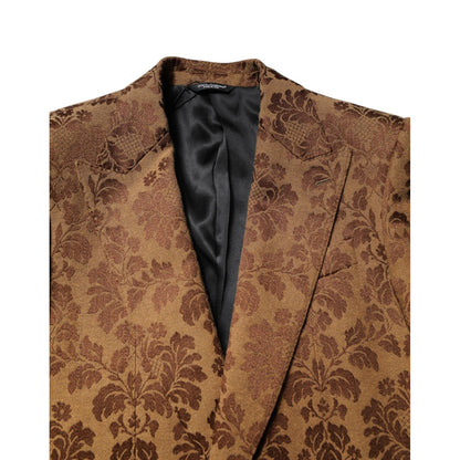 Dolce & Gabbana Brown Floral Jacquard SICILIA 2 Piece Suit