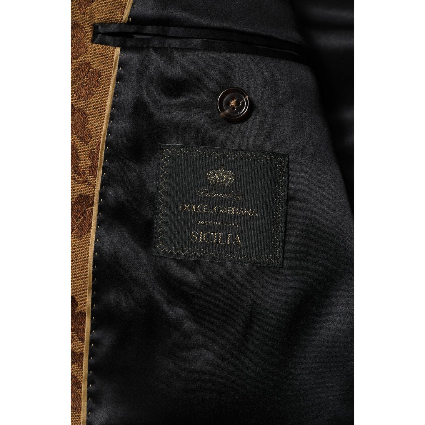 Dolce & Gabbana Brown Floral Jacquard SICILIA 2 Piece Suit