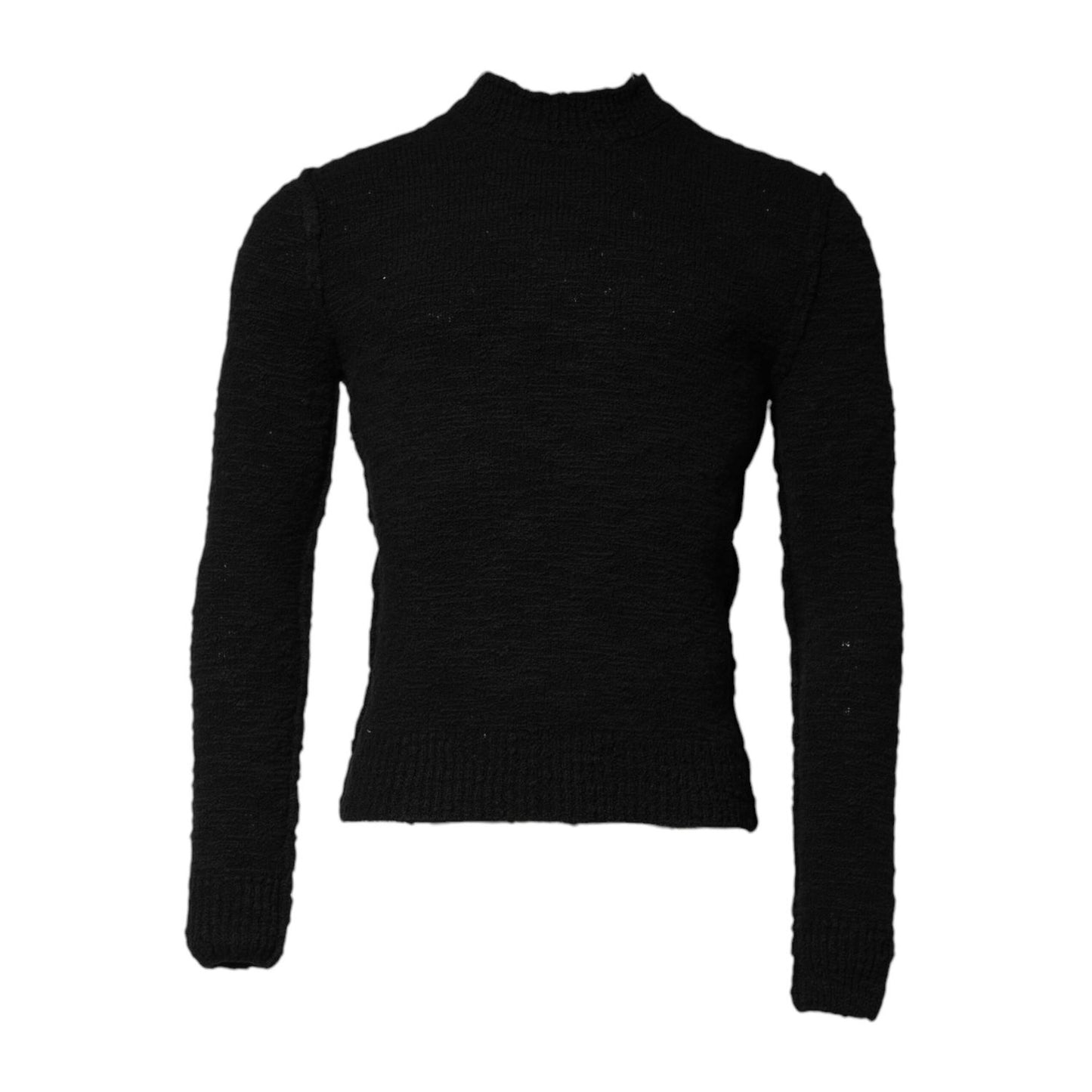 Dolce & Gabbana Black Wool Knit Crew Neck Pullover Sweater Dolce & Gabbana