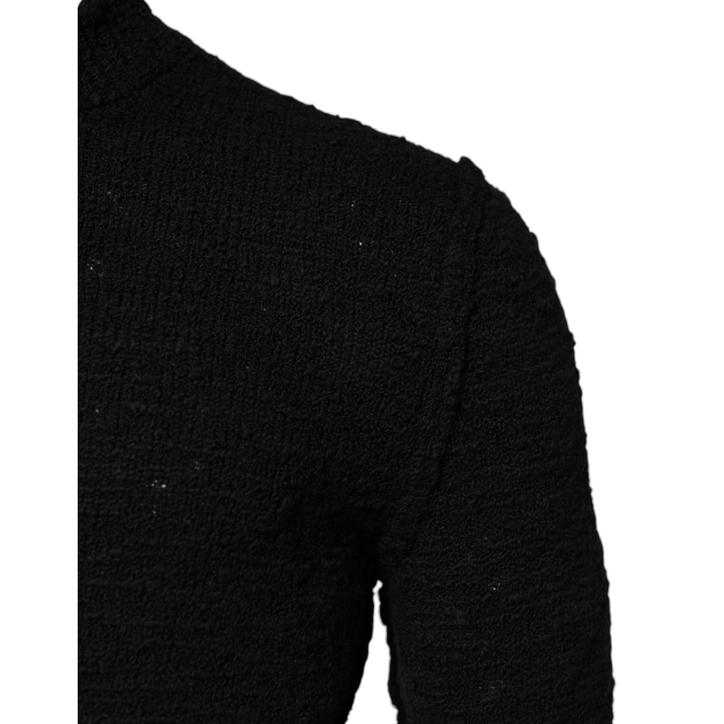 Dolce & Gabbana Black Wool Knit Crew Neck Pullover Sweater Dolce & Gabbana
