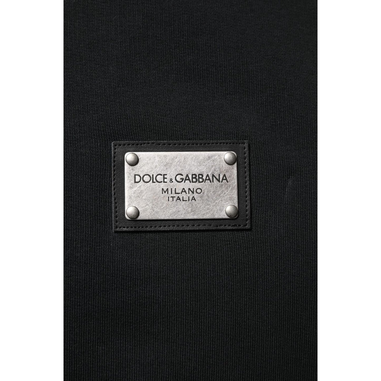 Dolce & Gabbana Black Logo Full Zip Hooded Men Sweatshirt Sweater