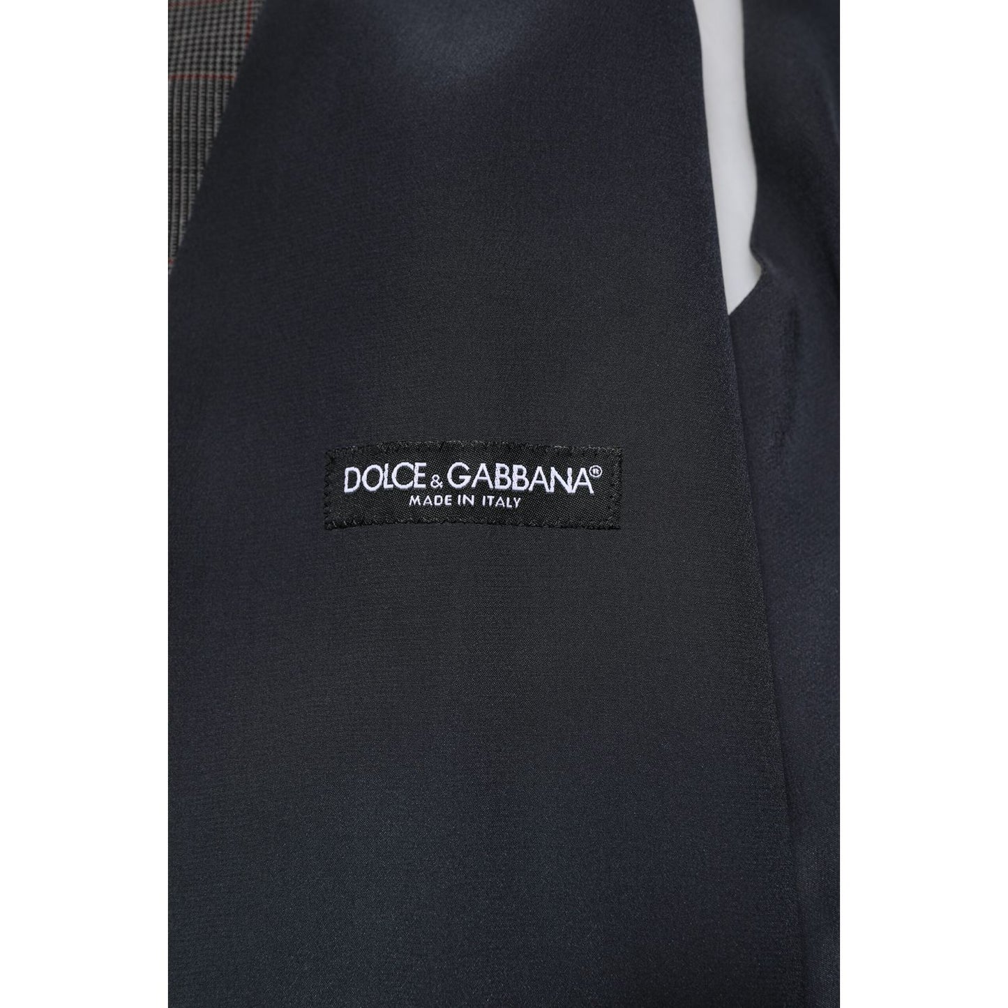 Dolce & Gabbana Gray Plaid Wool Formal Dress Waistcoat Vest