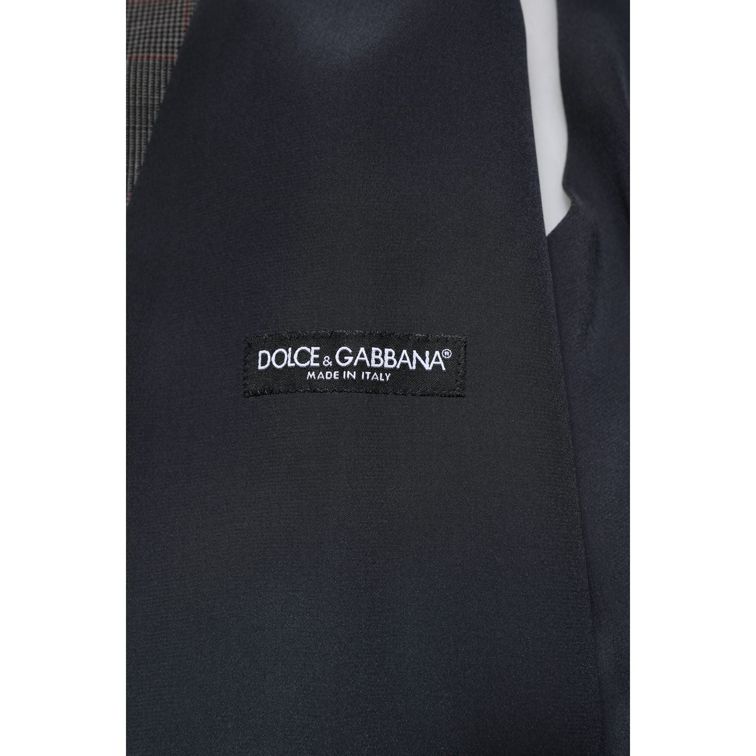 Dolce & Gabbana Gray Plaid Wool Formal Dress Waistcoat Vest