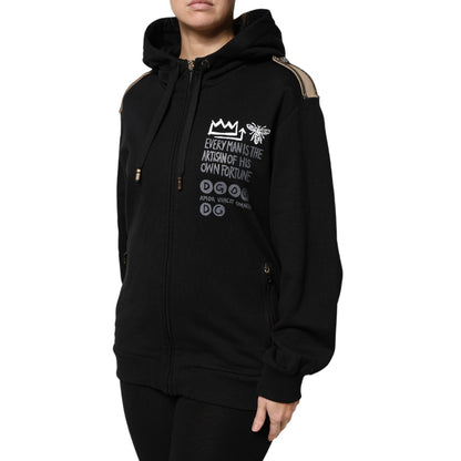 Dolce & Gabbana Black Logo Hooded Full Zip Sweatshirt Jacket Dolce & Gabbana