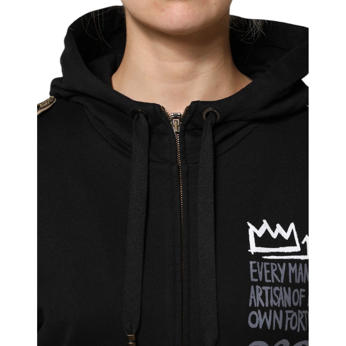 Dolce & Gabbana Black Logo Hooded Full Zip Sweatshirt Jacket Dolce & Gabbana