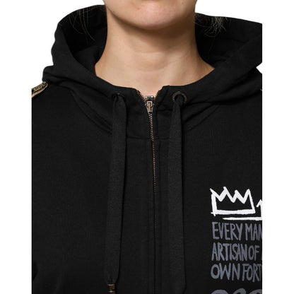 Dolce & Gabbana Black Logo Hooded Full Zip Sweatshirt Jacket Dolce & Gabbana