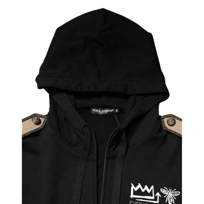 Dolce & Gabbana Black Logo Hooded Full Zip Sweatshirt Jacket Dolce & Gabbana