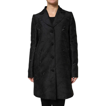Dolce & Gabbana Black Single Breasted Trench Coat Jacket