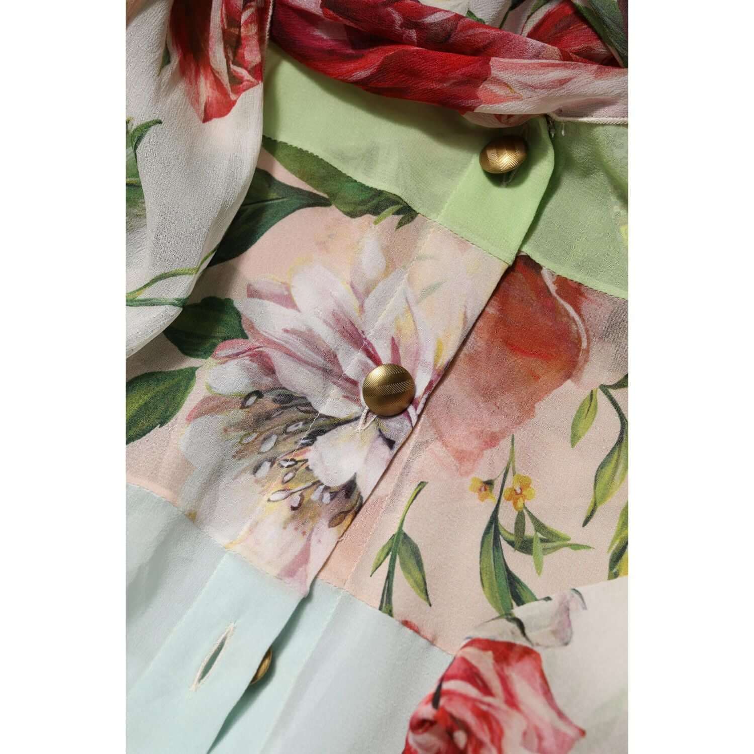 Dolce & Gabbana Multicolor Floral Patchwork Long Sleeves Top