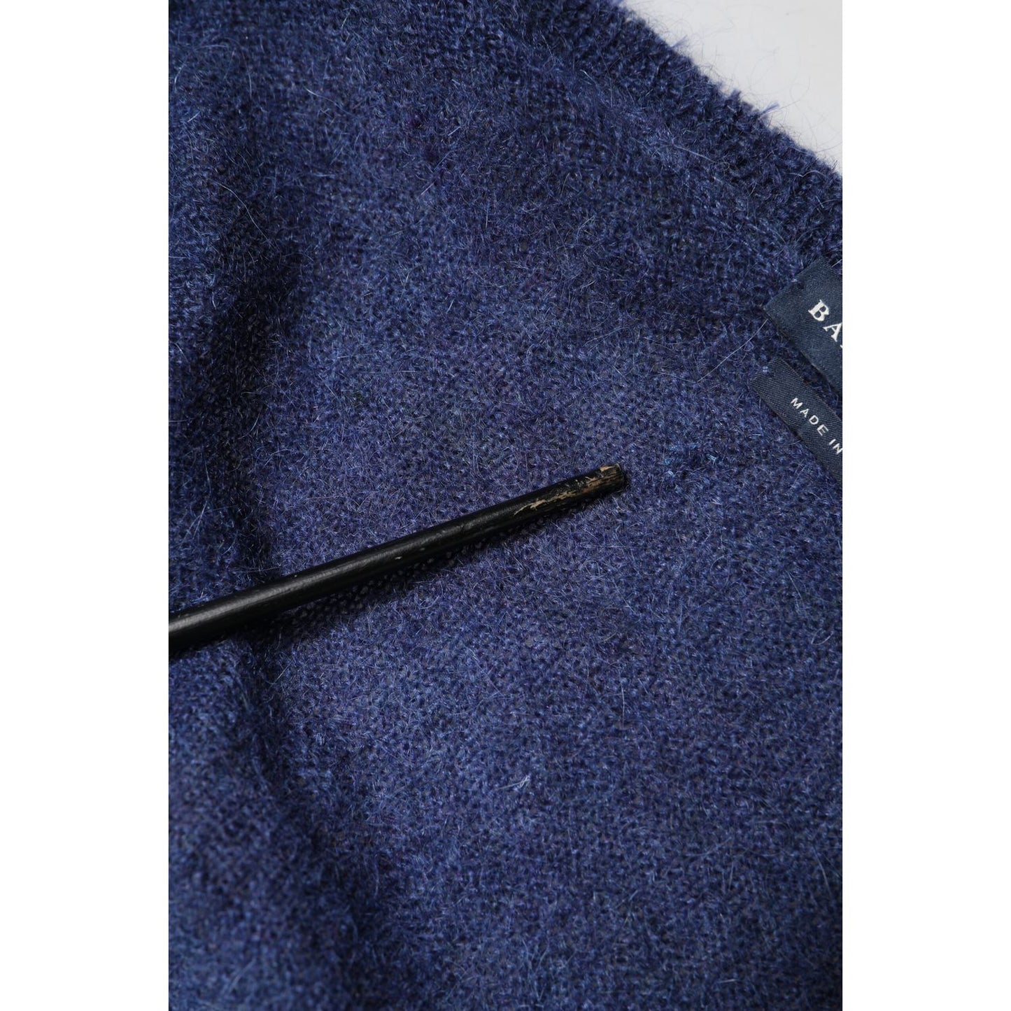 Ballantyne Dark Blue Long Sleeves Overcoat Cardigan Sweater