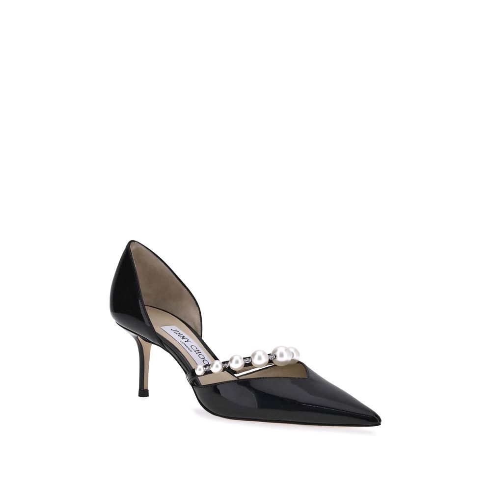 Jimmy Choo Black Calf Leather Bos Taurus High Heel Pumps