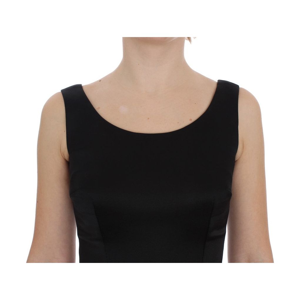 Dolce & Gabbana Elegant Black Full-Length Sheath Dress black-gray-sheath-gown-full-length-dress