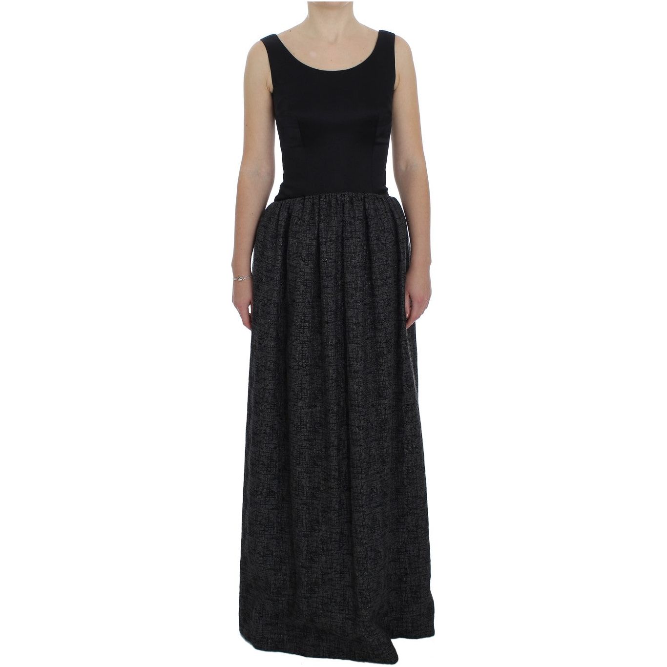 Elegant Black Full-Length Sheath Dress