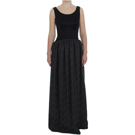 Elegant Black Full-Length Sheath Dress