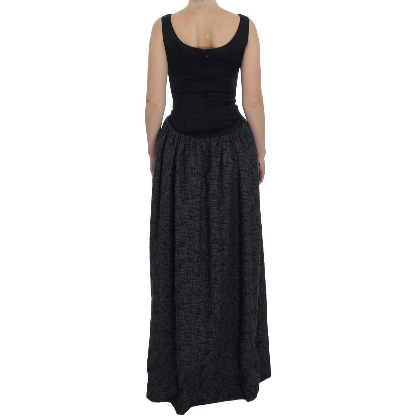 Elegant Black Full-Length Sheath Dress