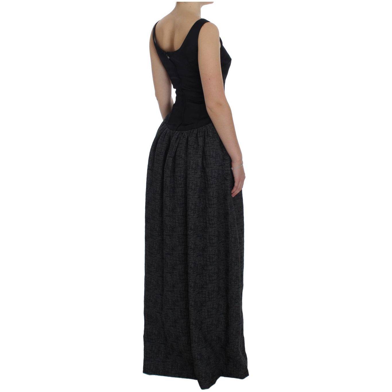 Elegant Black Full-Length Sheath Dress