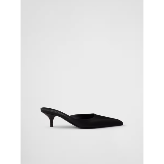 Prada Black Satin Sabot