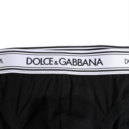 Dolce & Gabbana Black Cotton Stretch Regular Brief Underwear