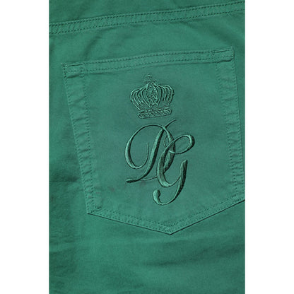 Dolce & Gabbana Green Cotton Stretch Skinny Men Denim Jeans