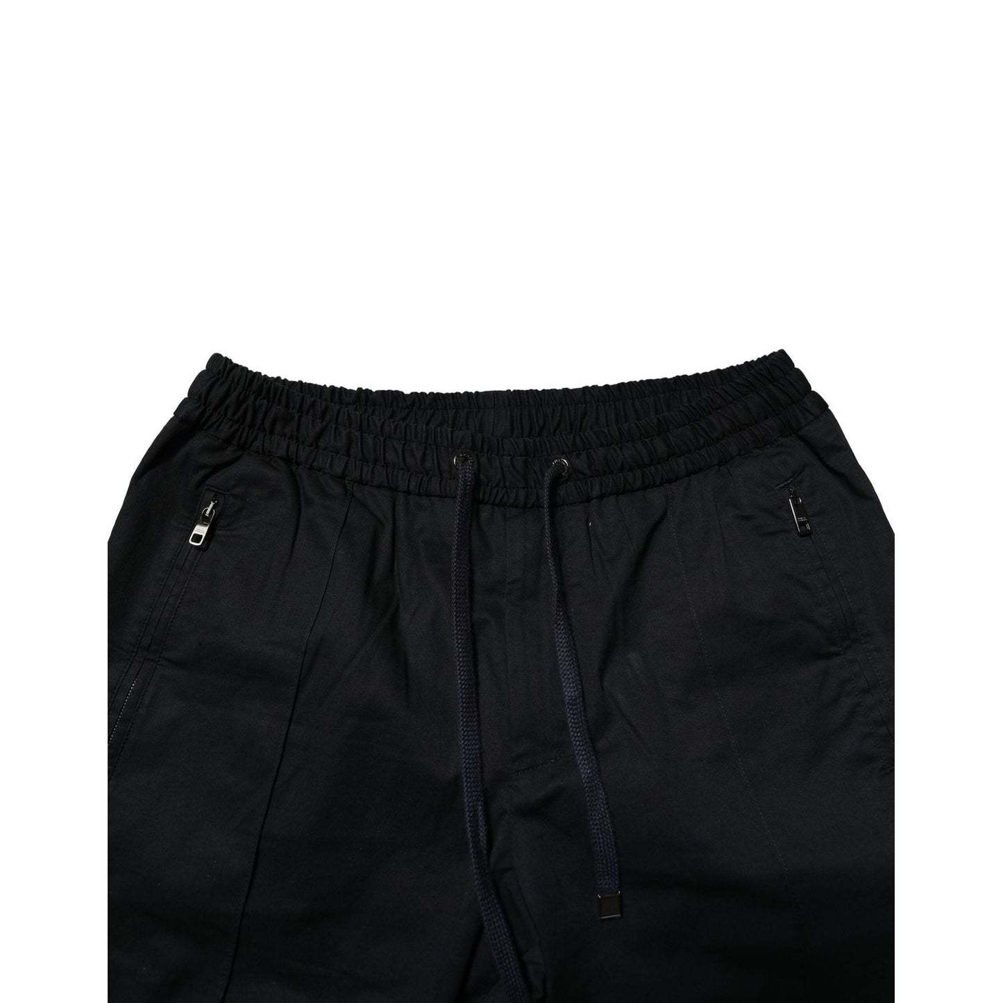 Dolce & Gabbana Black Cotton Mid Waist Jogger Pants