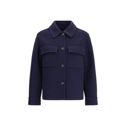 Brunello Cucinelli Blue Fleece Wool Coat