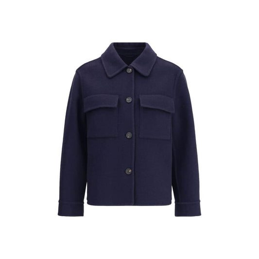 Brunello Cucinelli Blue Fleece Wool Coat