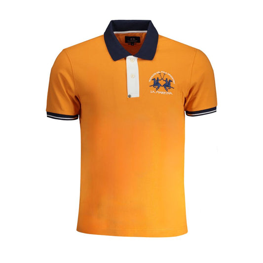 La Martina Arancione Cotton Men Polo Shirt