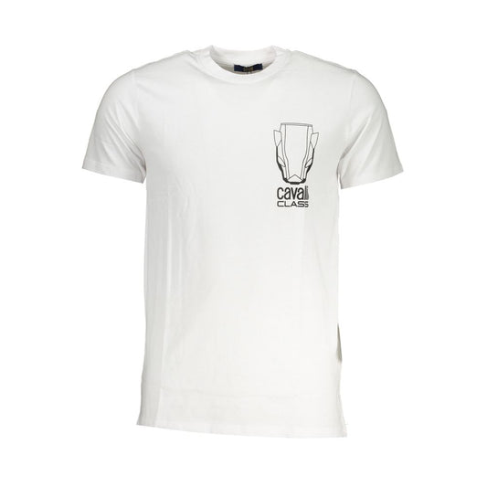 Cavalli Class Bianco Cotton Men T-Shirt