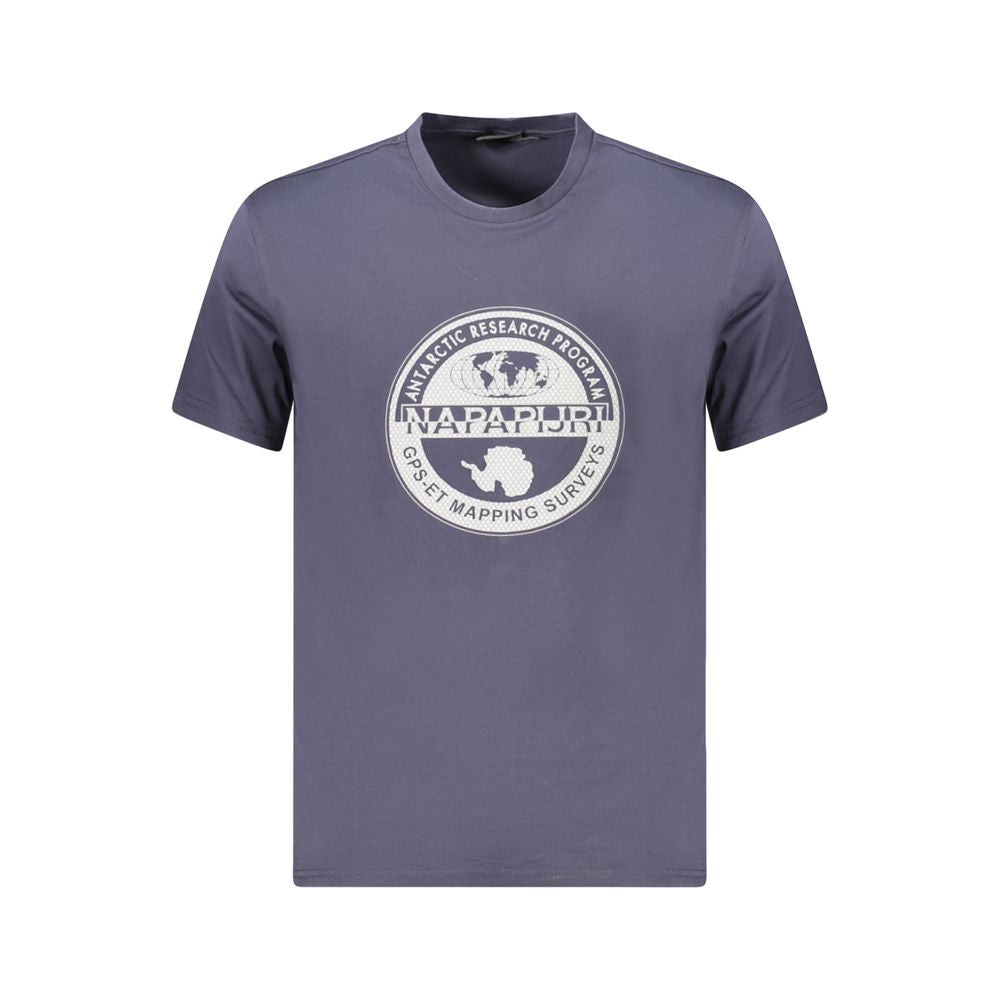 Napapijri Blue Organic Cotton Men T-Shirt
