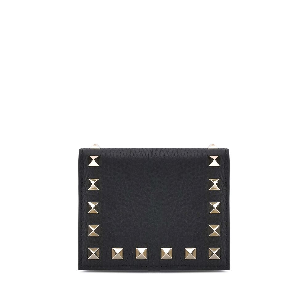 Valentino Garavani Black Calf Leather Bos Taurus Wallet Valentino Garavani