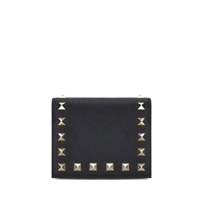 Valentino Garavani Black Calf Leather Bos Taurus Wallet Valentino Garavani