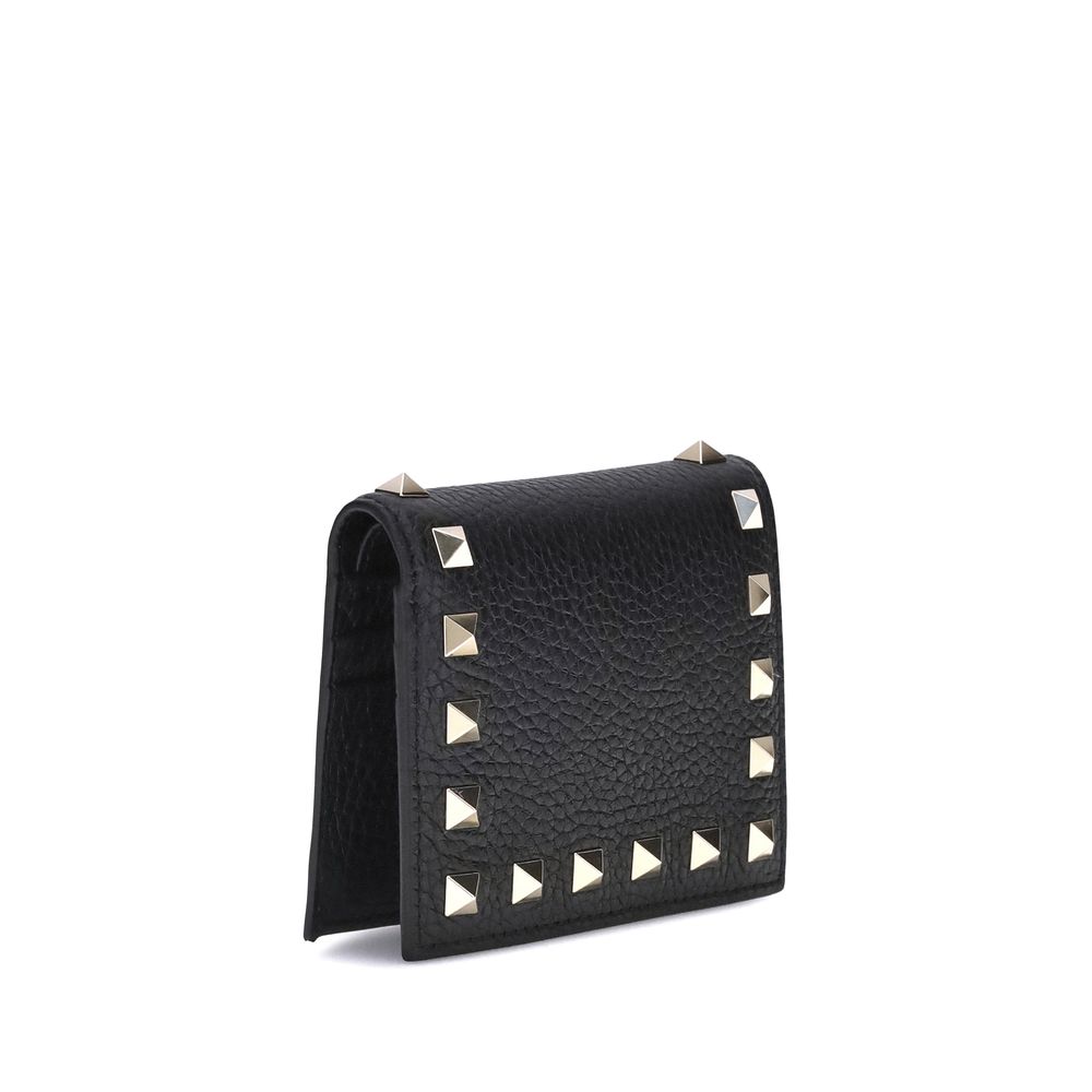 Valentino Garavani Black Calf Leather Bos Taurus Wallet Valentino Garavani