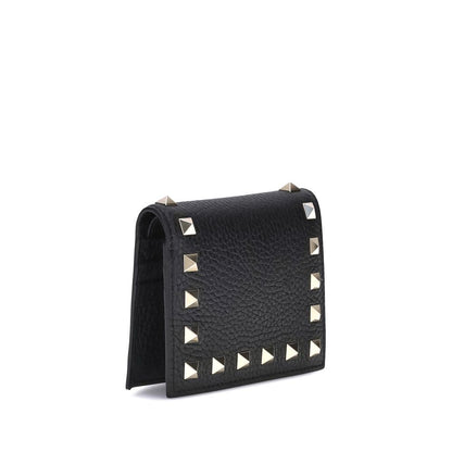 Valentino Garavani Black Calf Leather Bos Taurus Wallet Valentino Garavani