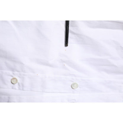 Dolce & Gabbana White Cotton GOLD Long Sleeves Formal Shirt
