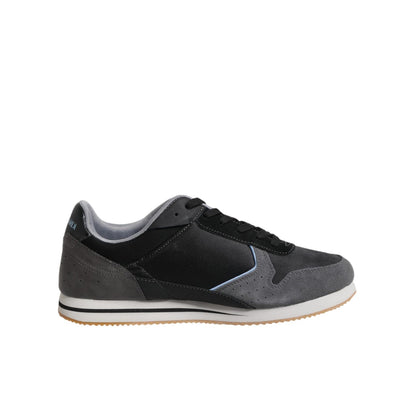 Trussardi Black Gray Lace Up Low Top Casual Sneakers Shoes
