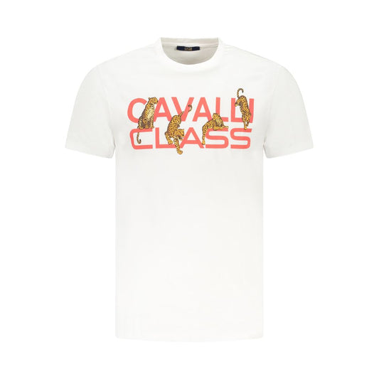 Cavalli Class Bianco Cotton Men T-Shirt
