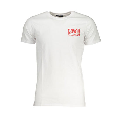 Cavalli Class Bianco Cotton Men T-Shirt