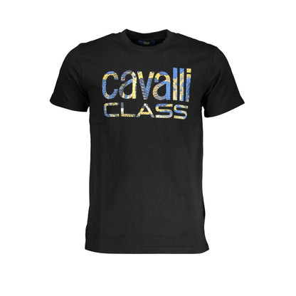 Cavalli Class Black Cotton Men T-Shirt